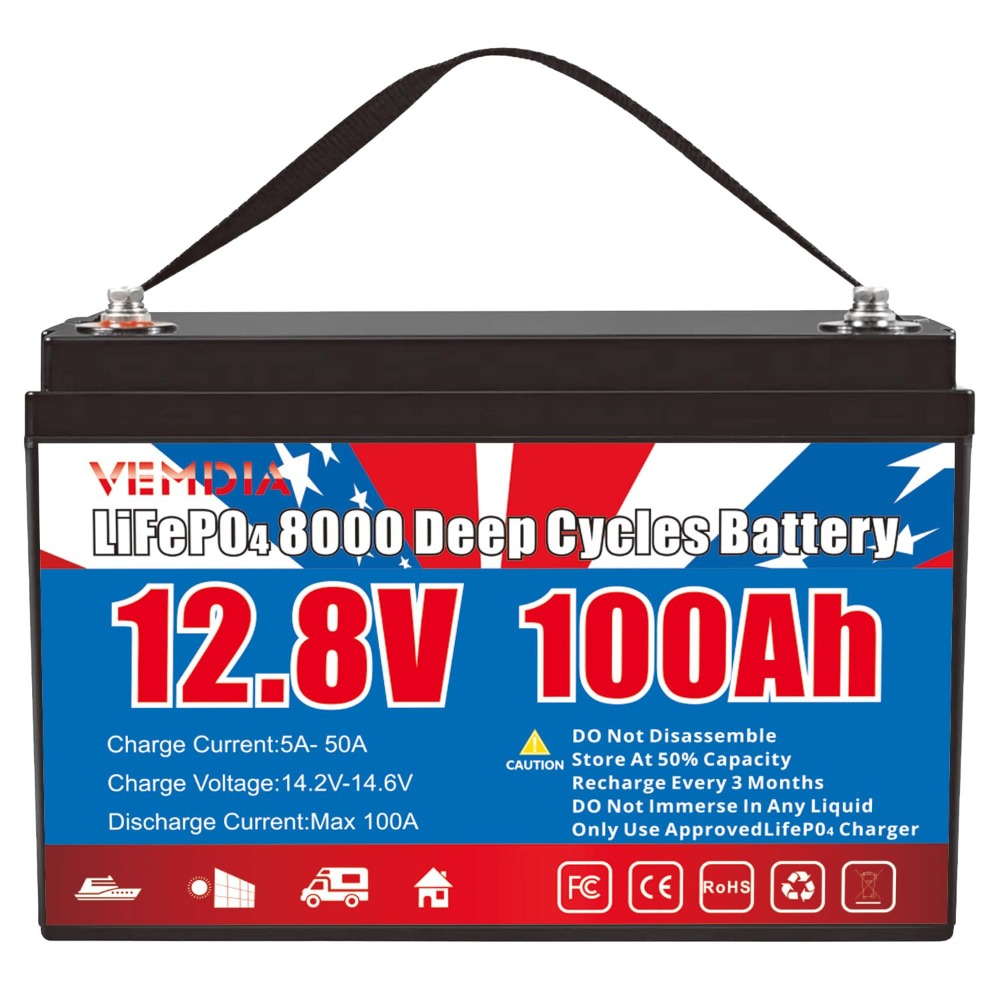 Cycle Gear - 12.8V 100Ah LiFePO4 Battery Built-in BMS