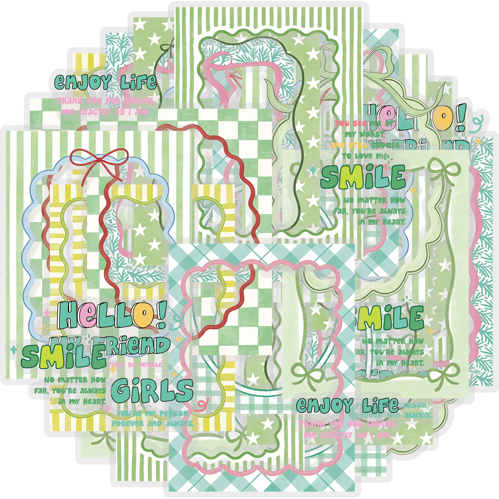 Cycling Gear Bag - Etori Life Fresh Green Border Stickers,